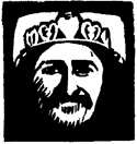 woodcut Baba with heart crown